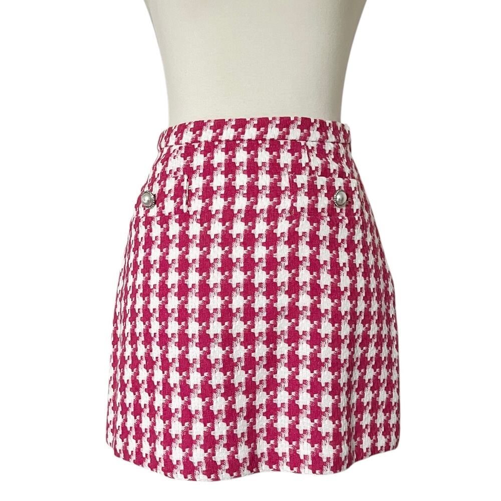NWT‎ WAYF Women's Houndstooth Tweed Blazer & Skirt Two-Piece Set Size XS - Picture 7 of 12